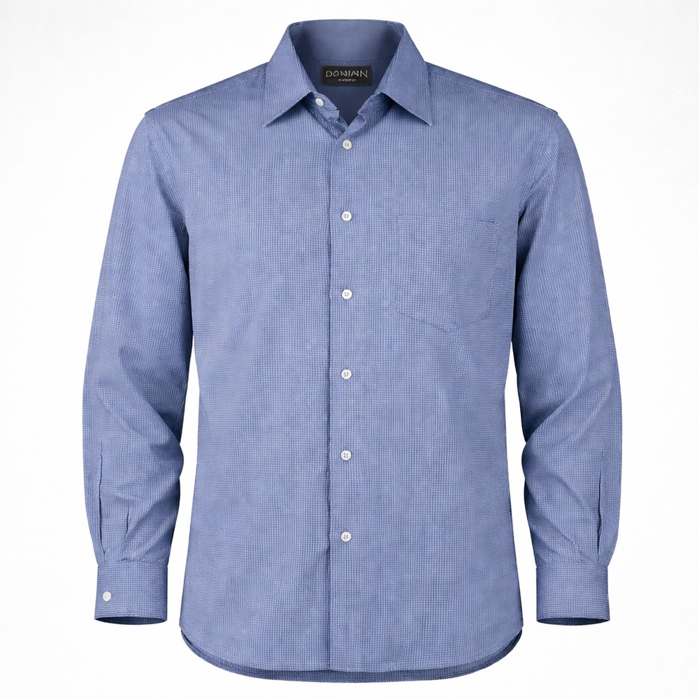 Canali Men's Large Blue Textured Button Down Dress Shirt Luxury